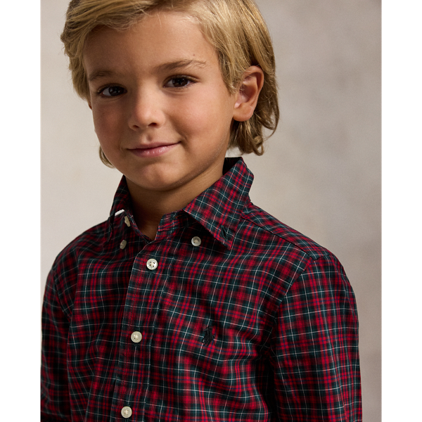 Plaid Poplin Shirt, Belt & Chino Pant