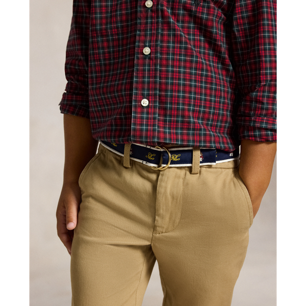 Plaid Poplin Shirt, Belt & Chino Pant