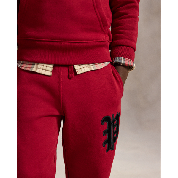 Velvet-Appliqu&eacute; Wide-Leg Sweatpant