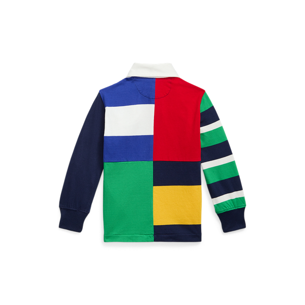 RRed Multi Patchwork Cotton Rugby Shirt Boys 1.5-6 Years 2
