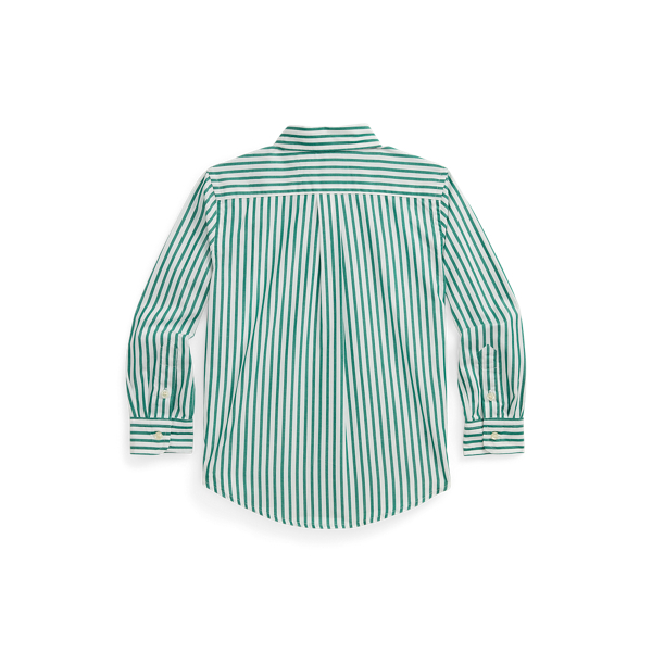 Gestreiftes Hemd aus Baumwollpopeline Boys 1.5-6 Years in Gr&uuml;n&nbsp;/ Wei&szlig; 2