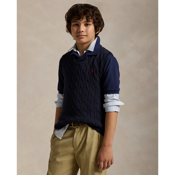 Boys blue sweater vest best sale