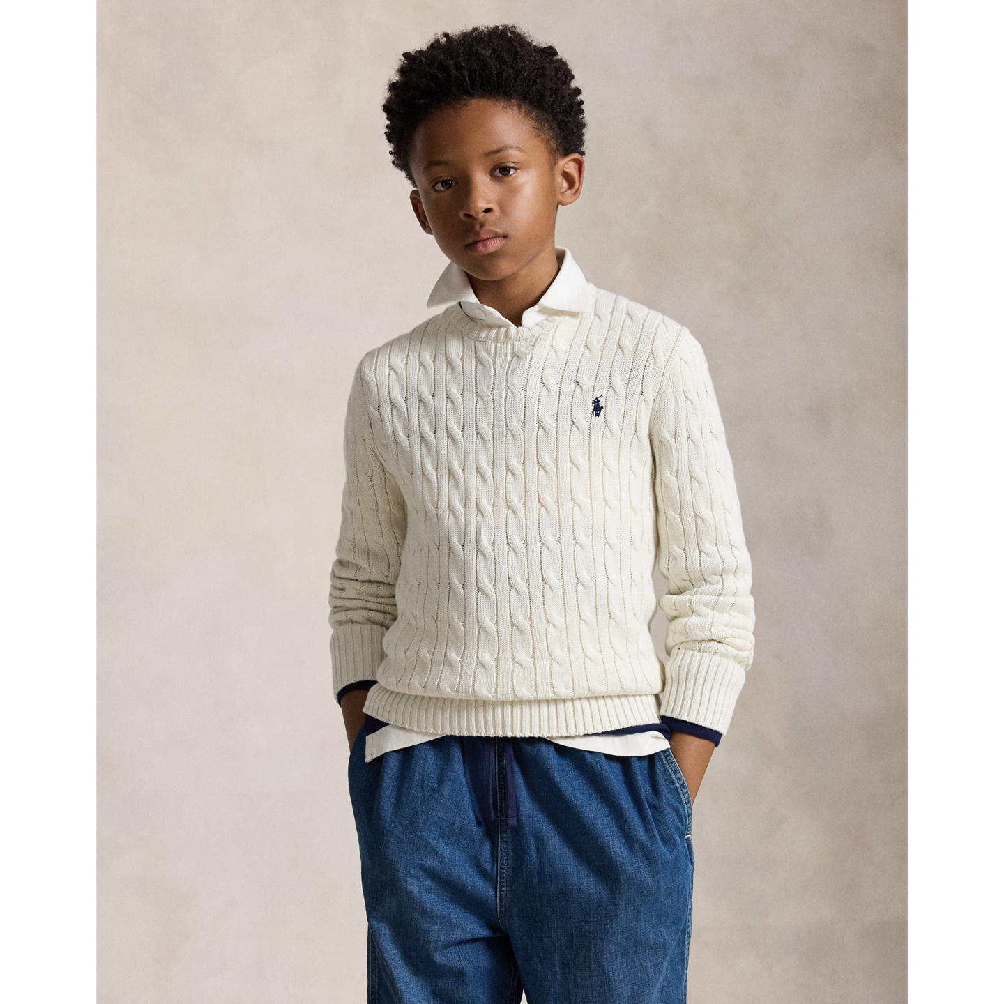 Свитер Ralph Lauren Cable-Knit Cotton, цвет: Кремовый — фото 4