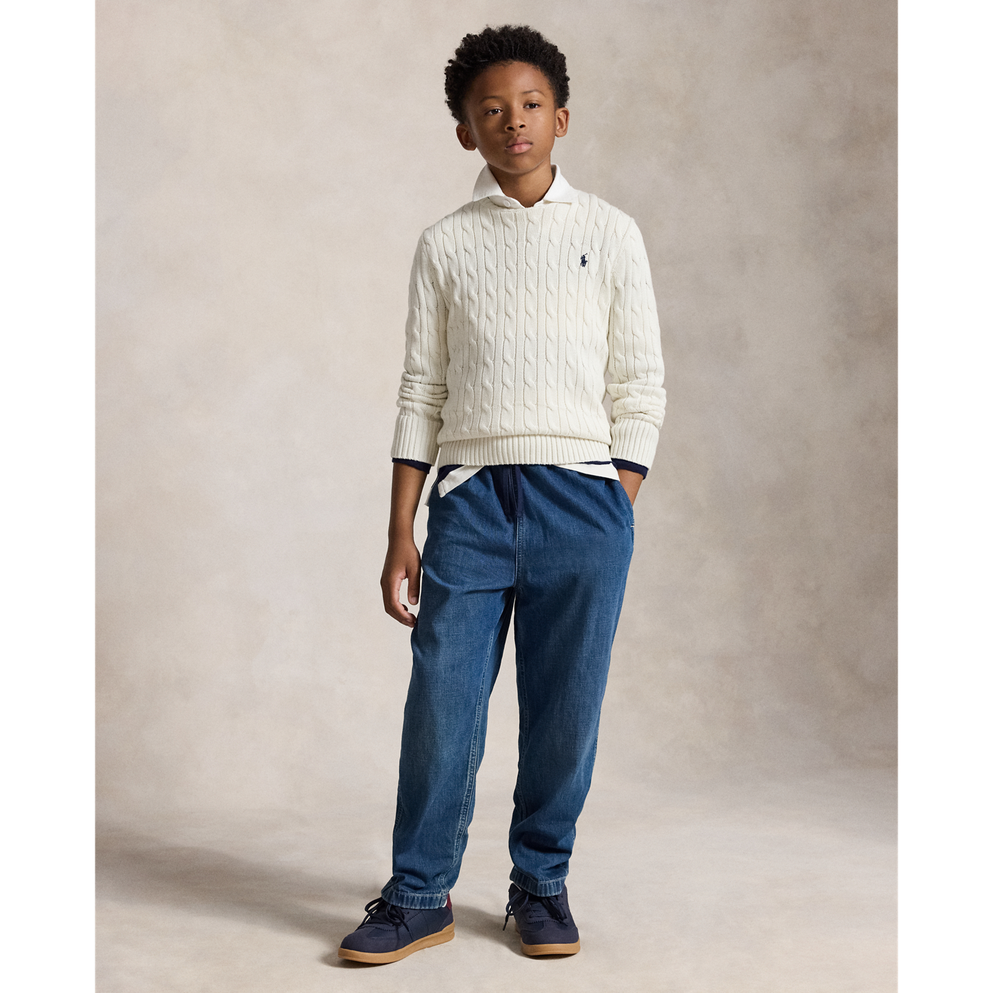 Свитер Ralph Lauren Cable-Knit Cotton, цвет: Кремовый — фото 2