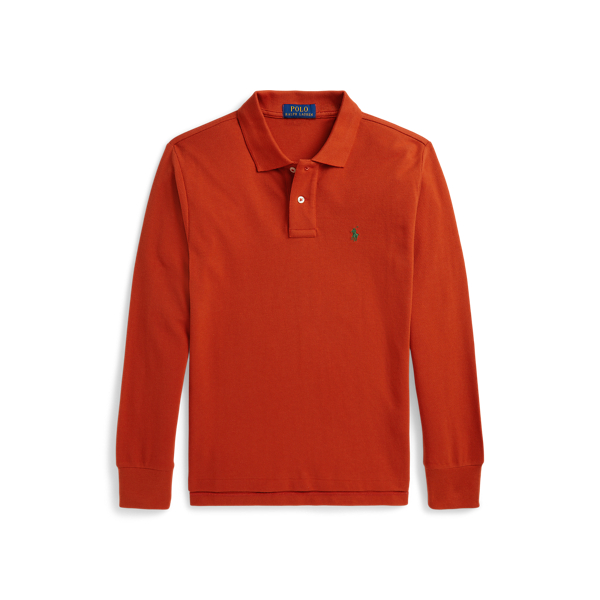 Cotton Mesh Long-Sleeve Polo Shirt | Ralph Lauren