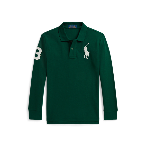 Big Pony Mesh Long-Sleeve Polo Shirt