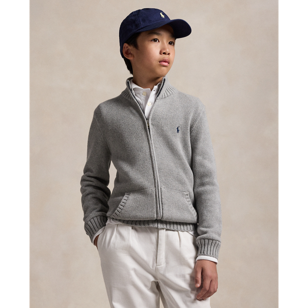 Cotton Full-Zip Sweater