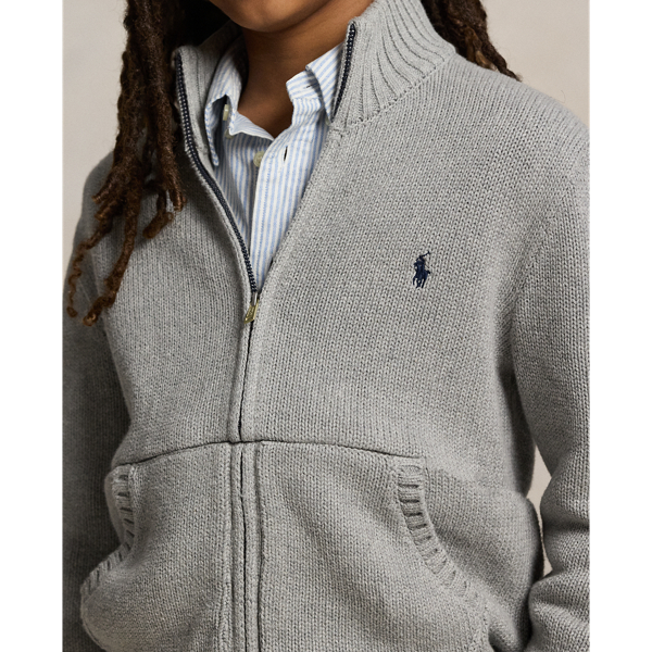 Cotton Full-Zip Sweater