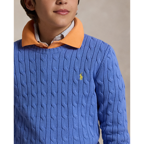 Baumwollpullover mit Zopfmuster Boys 6-14 Years in Harbor-Island-Blau 5