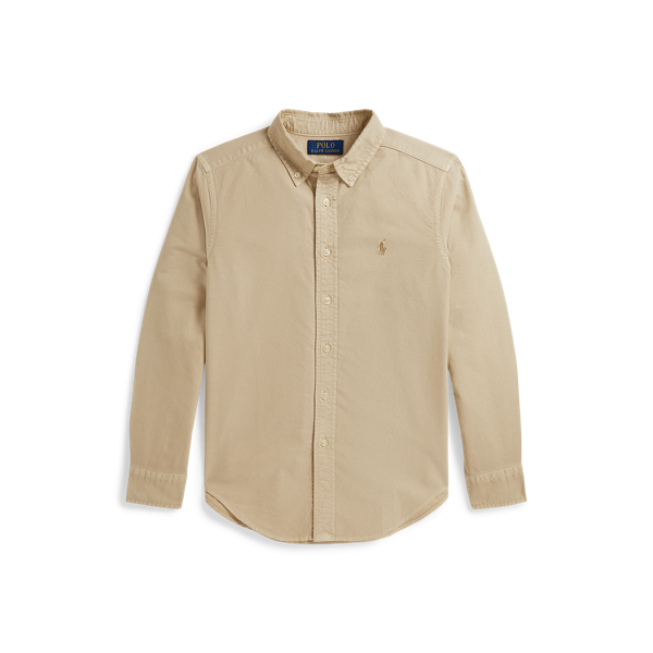 Chemise teinte en pi&egrave;ce coton Oxford Boys 6-14 Years en 1