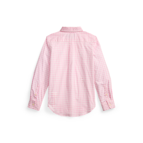 Carmel Pink/White Gingham Cotton Poplin Shirt Boys 8-20 2