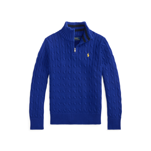 Cotton Interlock Quarter-Zip Pullover | Ralph Lauren