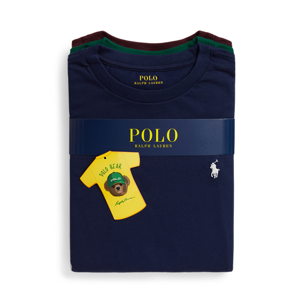 Blue/Green/Red Cotton Jersey Crewneck Tee 3-Pack Boys 8-20 1