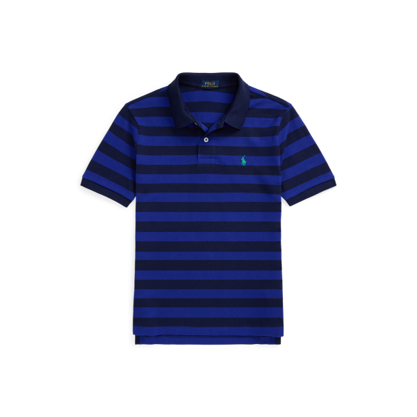 Striped Cotton Mesh Polo Shirt