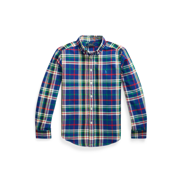 Plaid Cotton Oxford Shirt