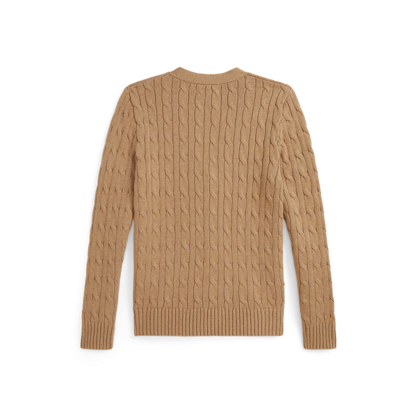 Cable-Knit Cotton V-Neck Cardigan