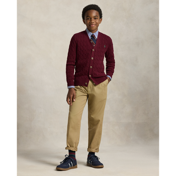 ケーブルニット コットン Vネック カーディガン | ラルフ ローレン公式