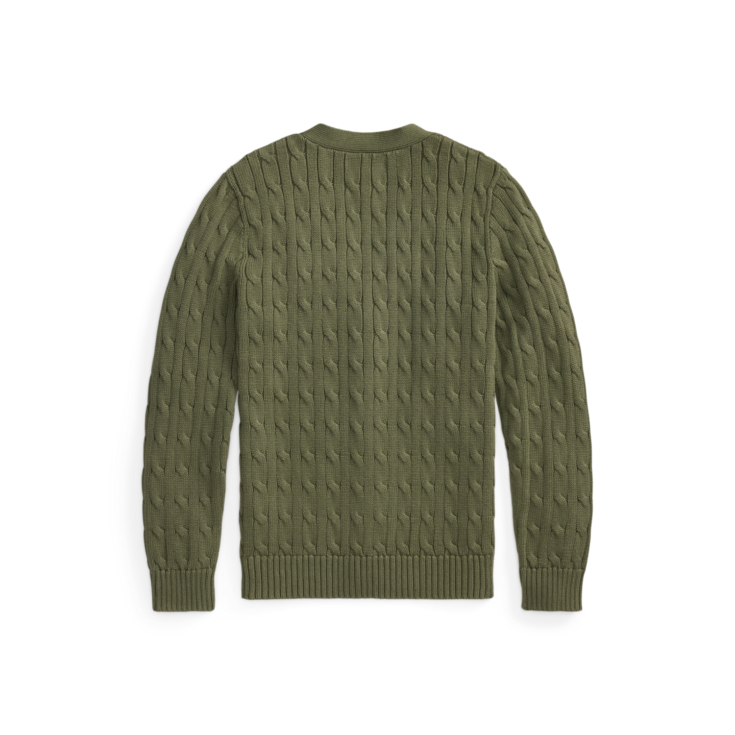 Детский кардиган Ralph Lauren Cable-Knit Cotton V-Neck, цвет: Оливковый — фото 1