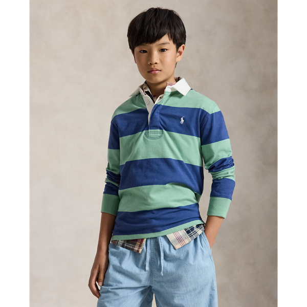 Boys 8-18 アイコニック ラグビー シャツ Faded Mint 4