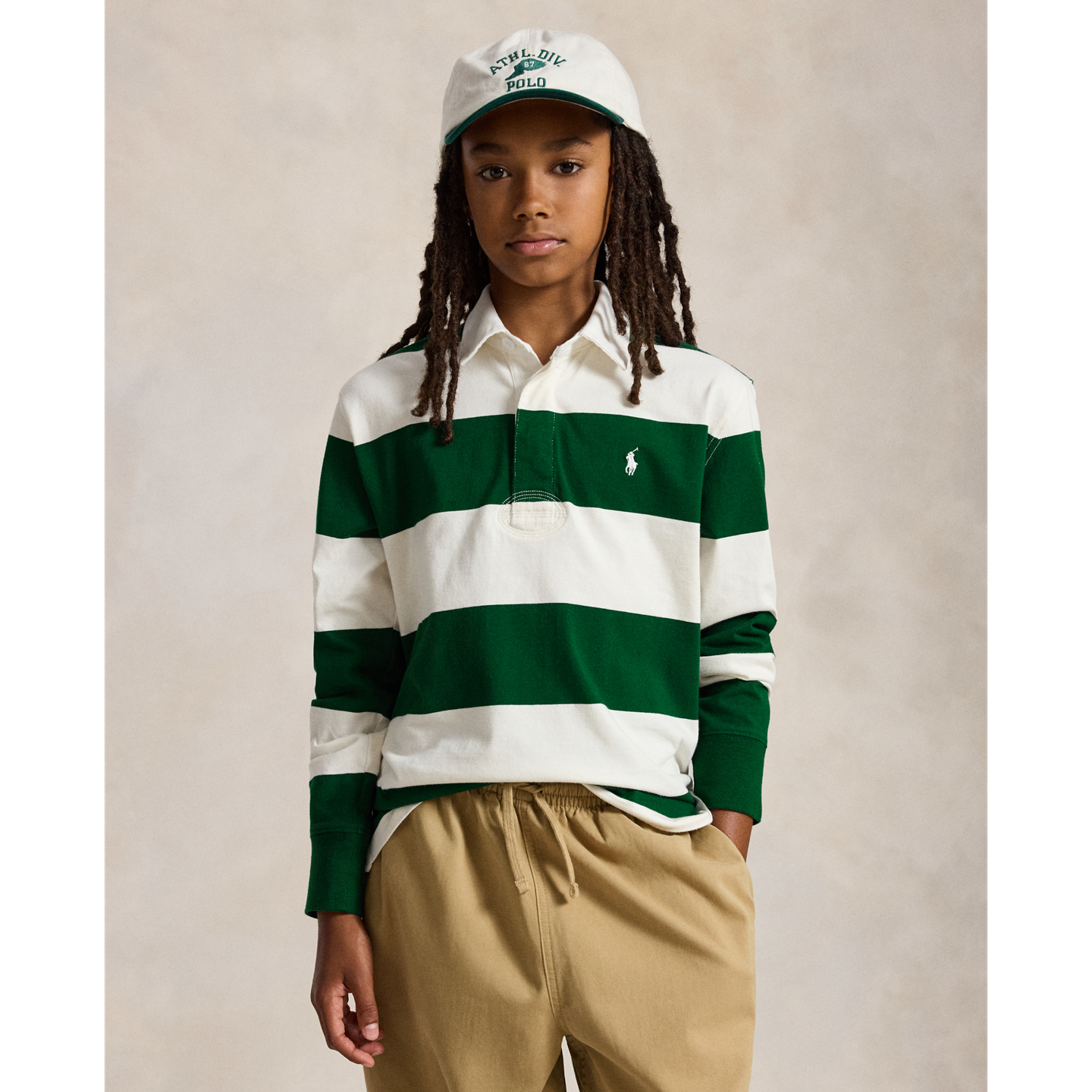 Рубашка Ralph Lauren The Iconic Rugby Shirt, цвет: Тёмно-зелёный — фото 4