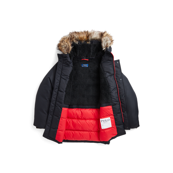 Polo Black Faux-Fur-Trim Down Parka Boys 8-20 4