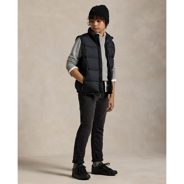 Polo Black Ripstop Down Gilet Boys 8-18 4