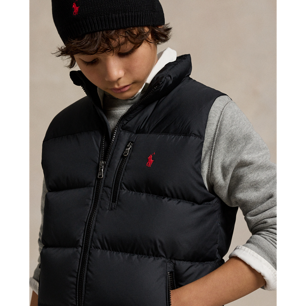 Polo Black Ripstop Down Gilet Boys 8-18 5