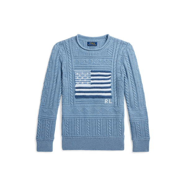 Mixed Knit Flag Cotton Jumper for Boys Ralph Lauren GI