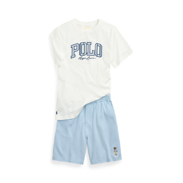Deckwash White Striped-Logo Cotton Jersey Tee Boys 8-20 for back to school 3