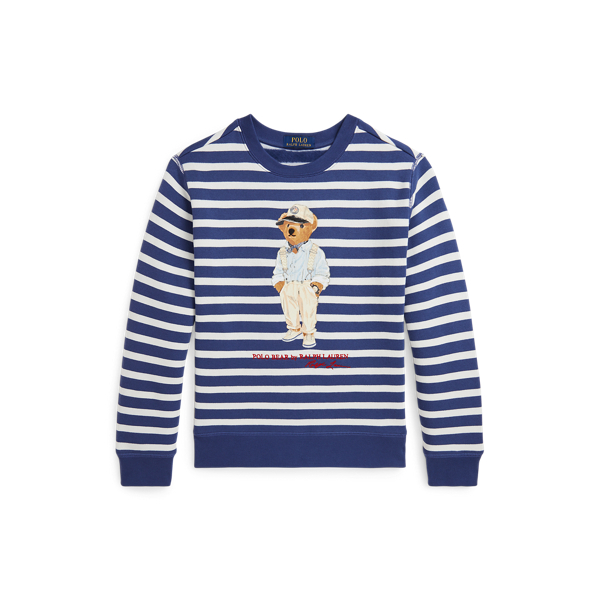 Striped Polo Bear Fleece Sweatshirt