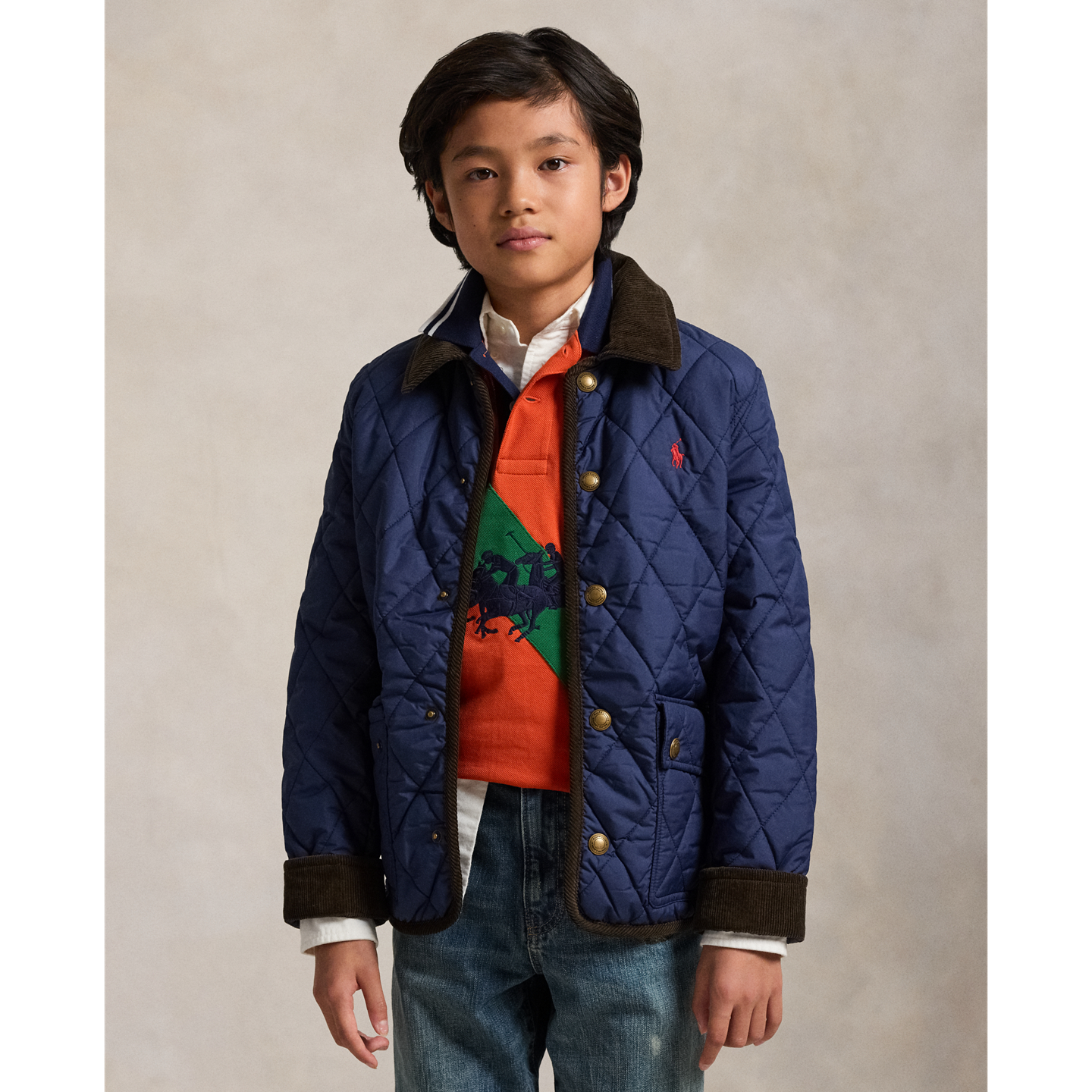 Детская куртка Ralph Lauren Hooded Barn, цвет: Тёмно-синий — фото 4