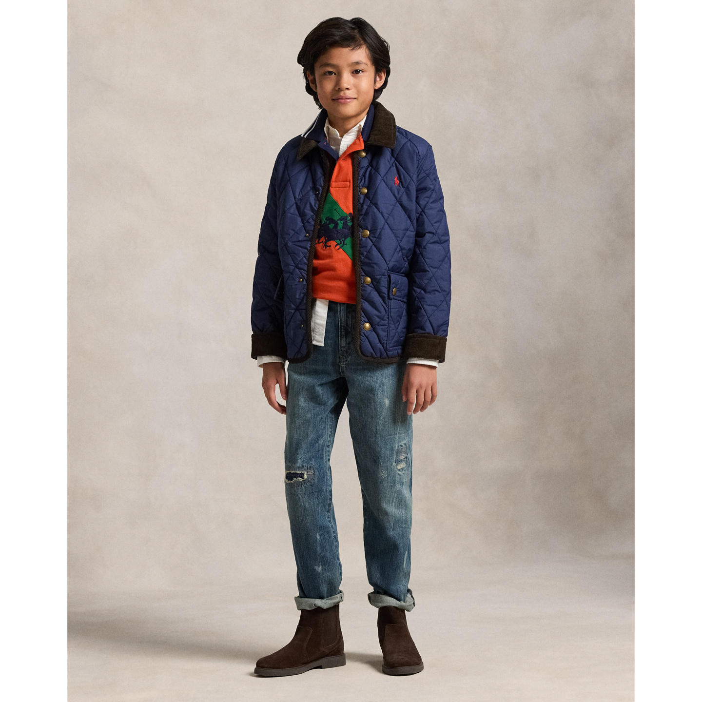 Детская куртка Ralph Lauren Hooded Barn, цвет: Тёмно-синий — фото 2
