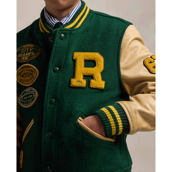 Brand New Ralph lauren Cotton Wool Letterman Indian Athletic purchases Club Varsity Jacket