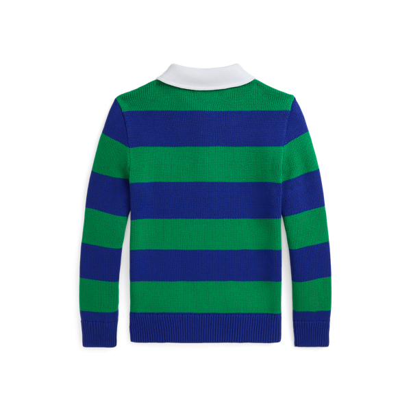 Stafford Green Striped Cotton Rugby Sweater Boys 8-20 2
