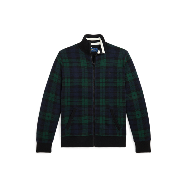 Blackwatch Plaid Reversible Cotton Full-Zip Sweater Boys 8-20 1