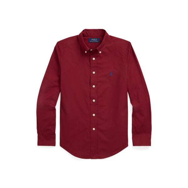 Red Cotton Poplin Shirt Boys 8-20 1