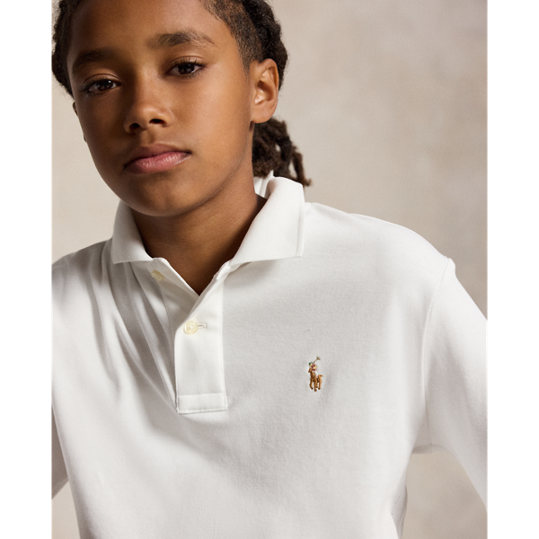 Polo en coton doux Boys 6-14 Years en Blanc 5