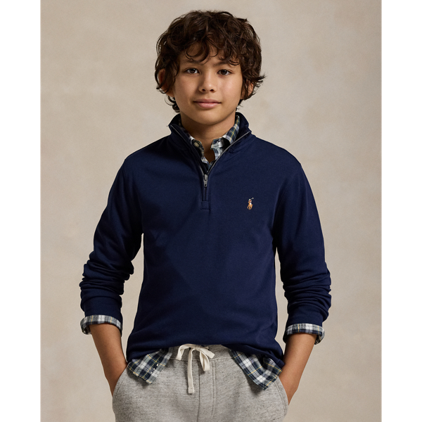 Cotton Interlock Quarter Zip Pullover