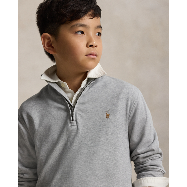 Cotton Interlock Quarter-Zip Pullover