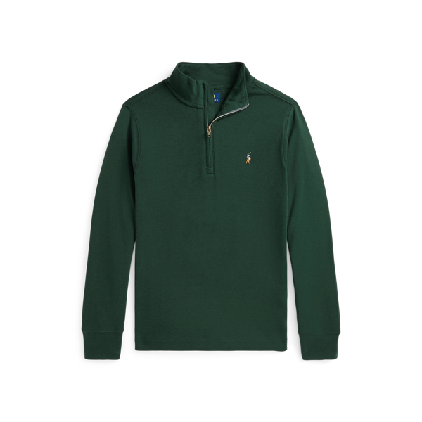 Cotton Interlock Quarter-Zip Pullover