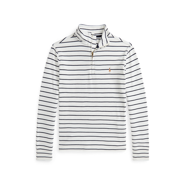 Striped Cotton Quarter-Zip Pullover