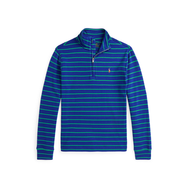 Striped Cotton Quarter-Zip Pullover