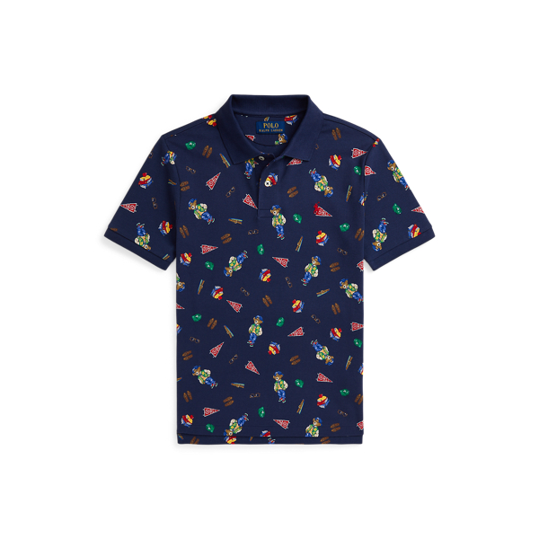 Cotton mesh graphic polo shirt hotsell