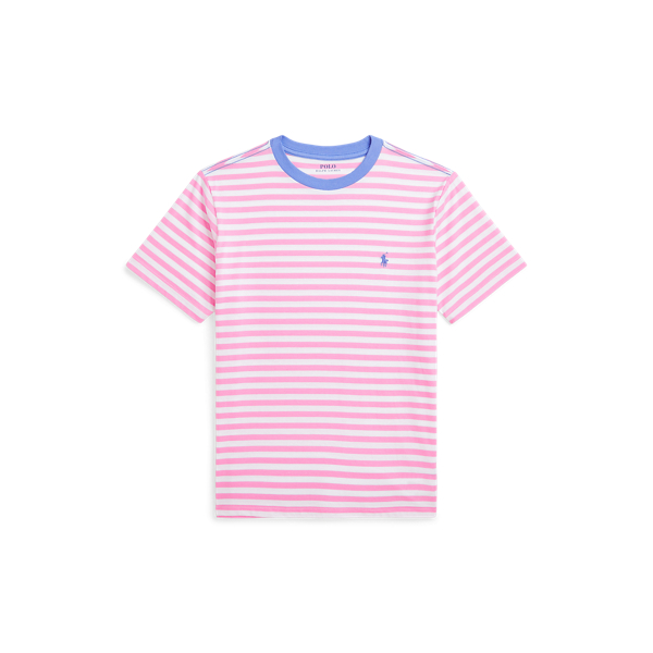 Laguna Pink/White T-shirt rayé en jersey de coton Boys 6-14 Years 1