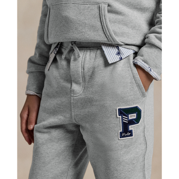 Andover Heather Fleece Letterman Jogger Pant Boys 8-20 5