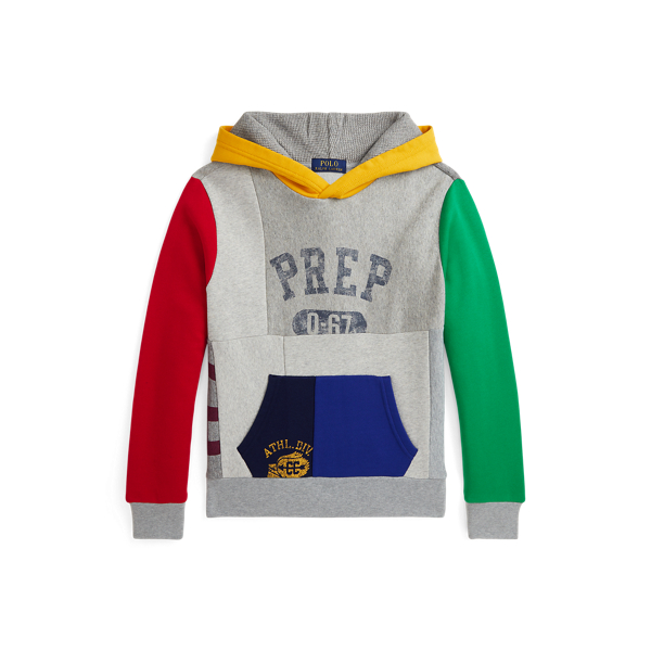 Patchwork Fleece Graphic Hoodie