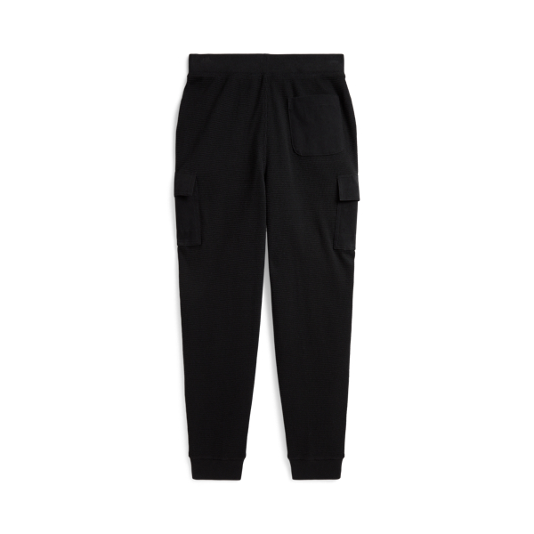 Polo Black Waffle-Knit Cotton Cargo Jogger Pant Boys 8-20 2