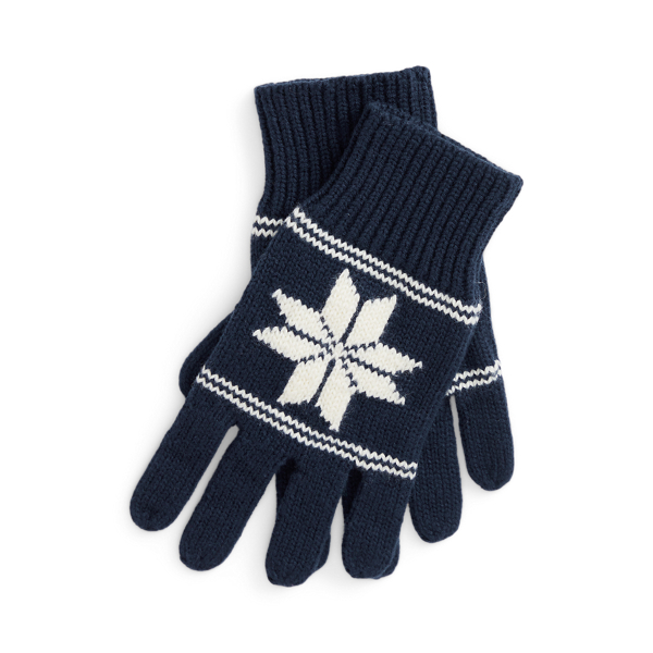 Navy Combo Snowflake Cotton-Blend Glove Boys/Girls 1