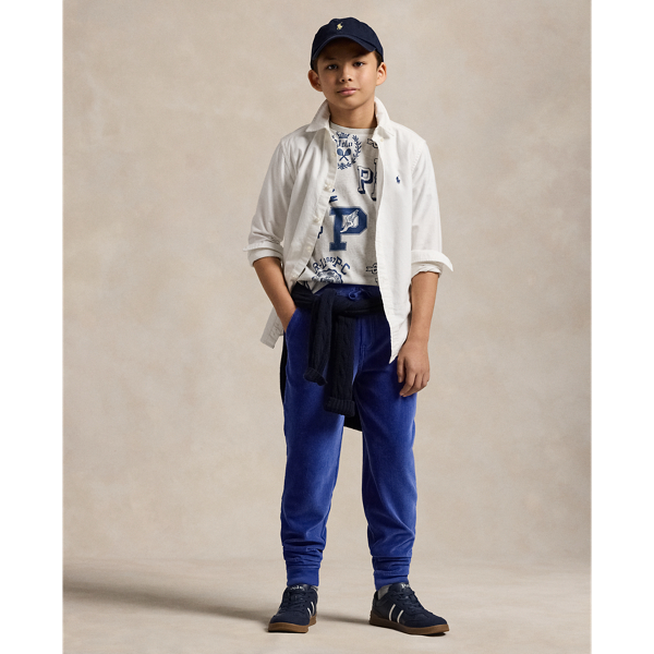 Chalet Blue Knit Corduroy Jogger Pant Boys 8-20 1