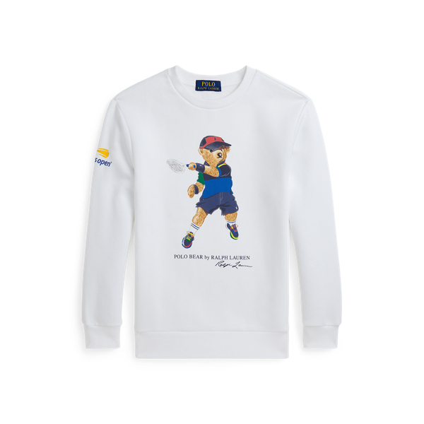 White US Open Polo Bear Fleece Sweatshirt Boys 8-20 1